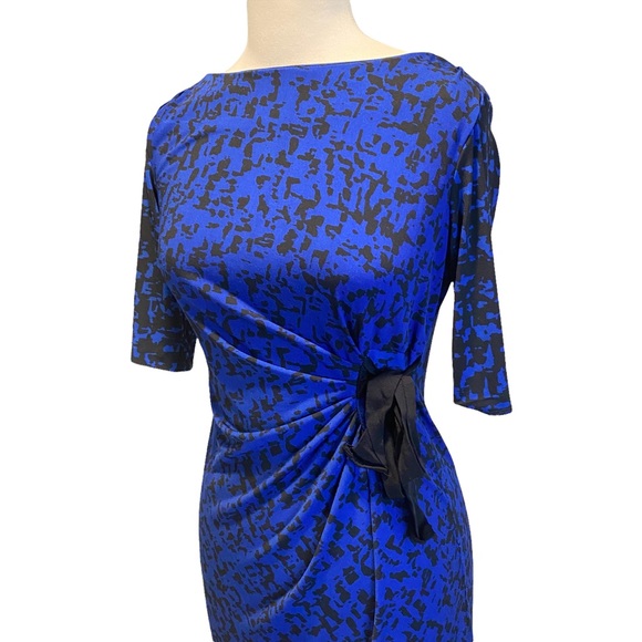 Taylor Blue Black Abstract Sheath Dress Size 2 - Picture 5 of 16